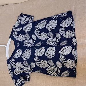 Dip Navy Blue T-Shirt - 4T - Tropical Leaves